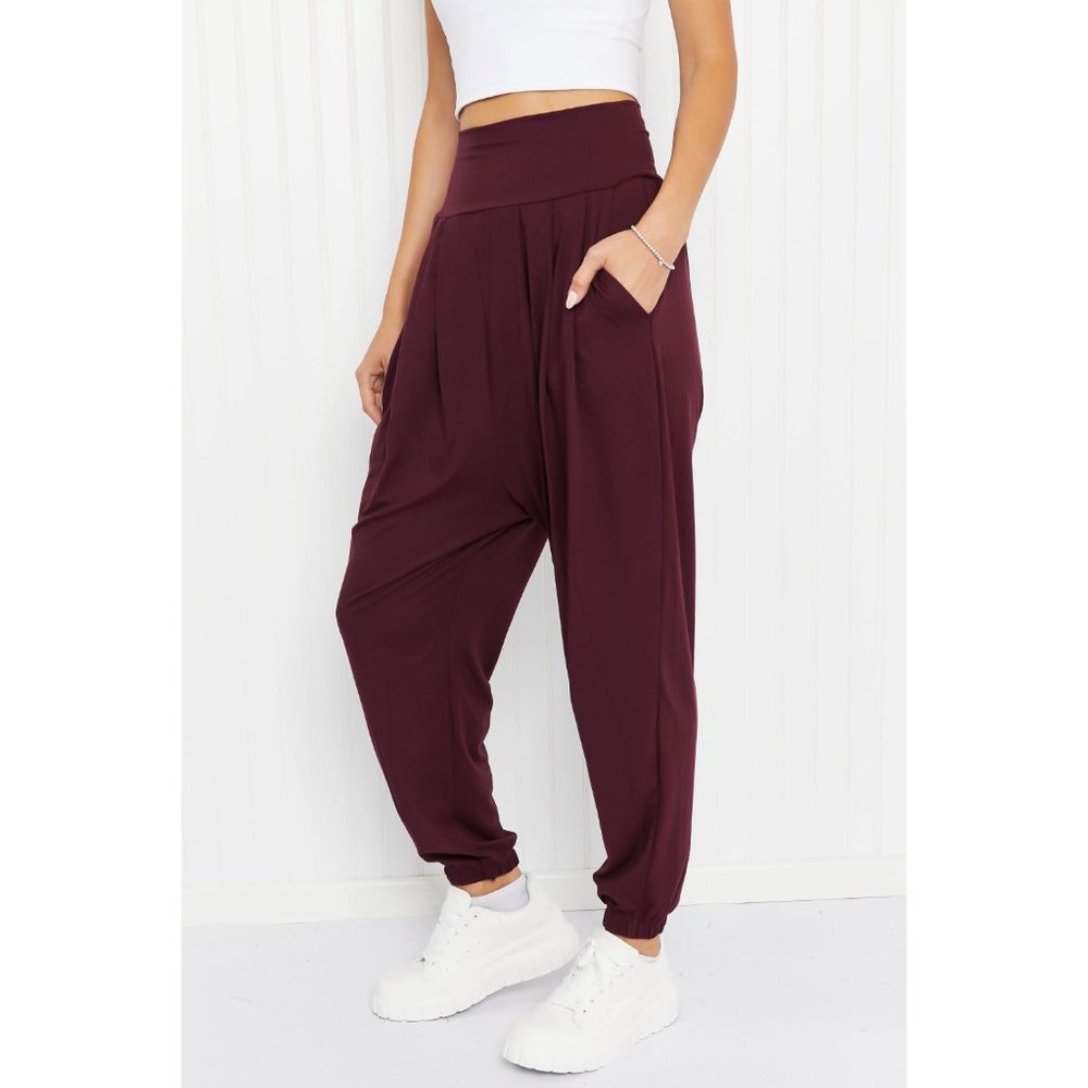 Rae Mode Full Size Deep Breaths Pleated Harem Joggers - Picture 2 of 8
